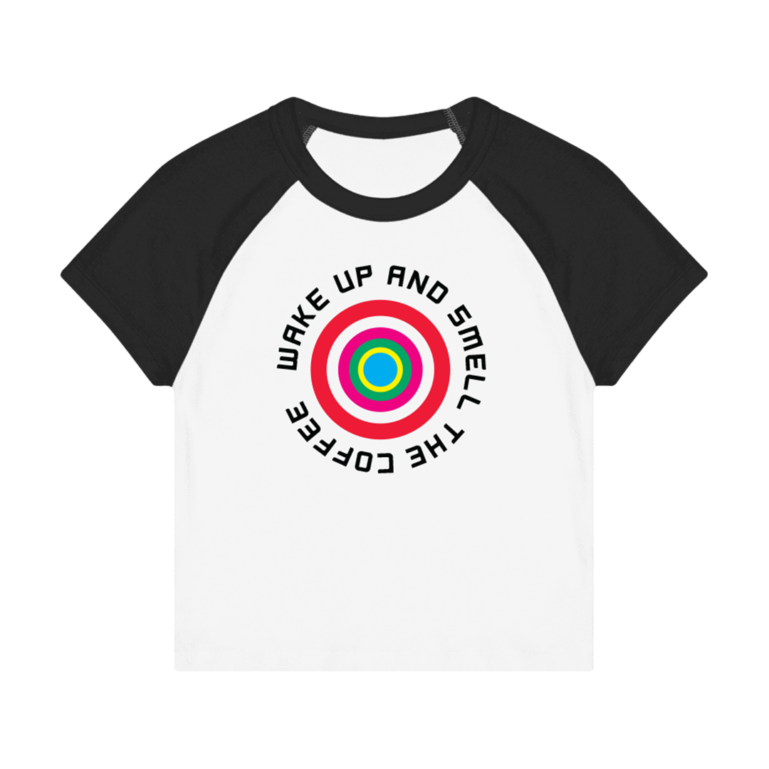 Wake Up and Smell the Coffee Logo Raglan Baby Tee-1